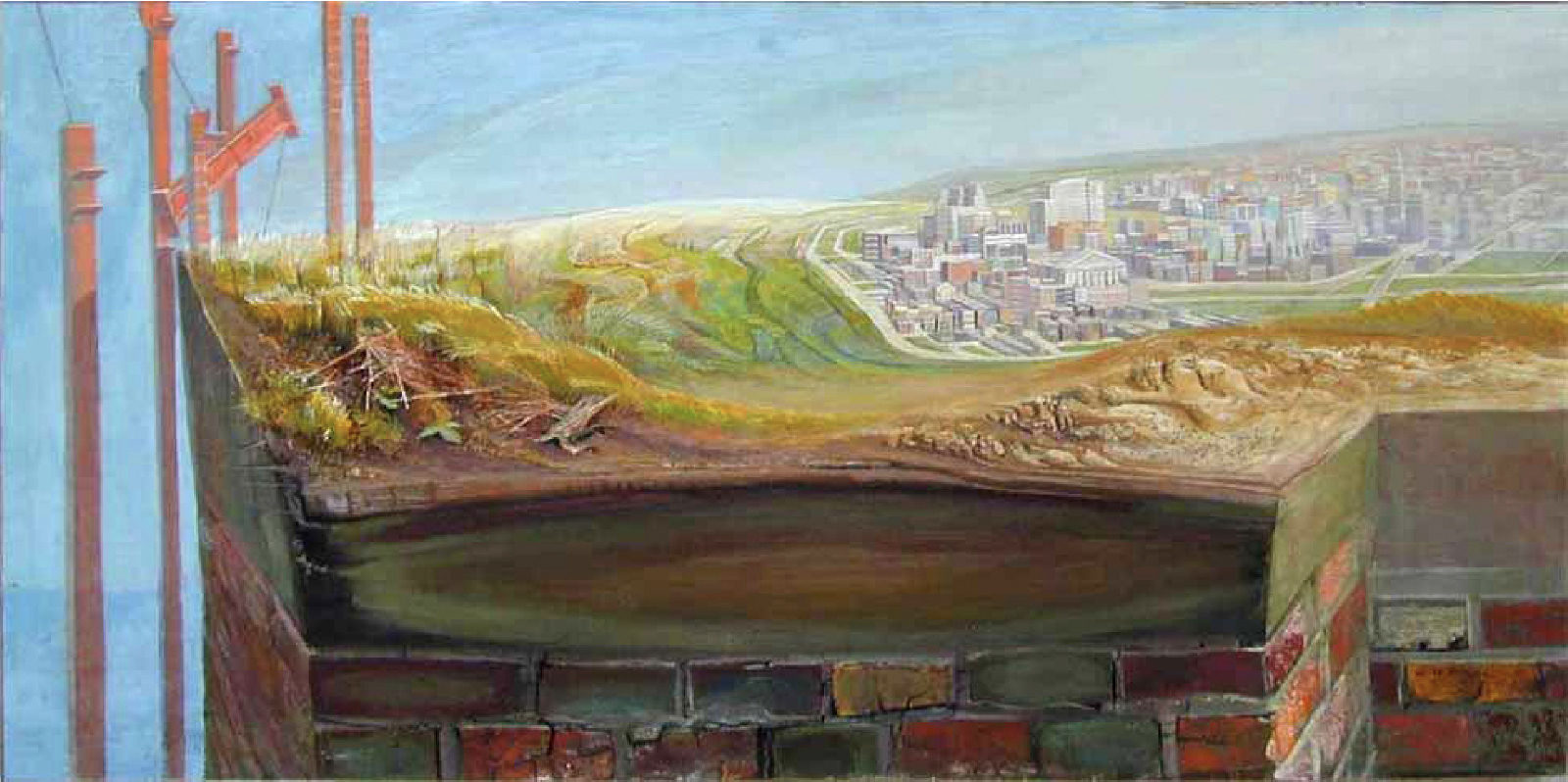 Untitled, 1964, mixed media on panel. A painting by Abe Weiner.