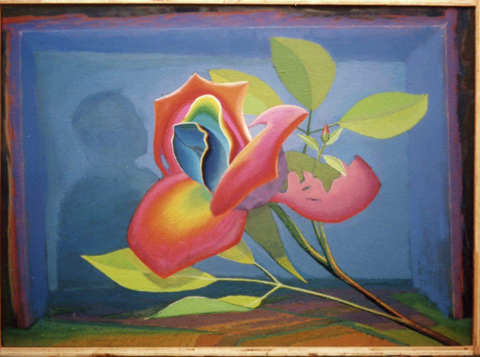 The Artist and the Rose, 1987. A painting by Abe Weiner.