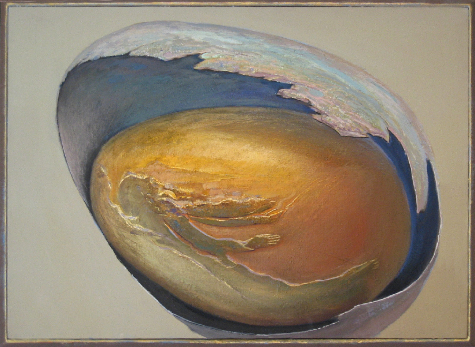 Ovuum II, 1980, acrylic on canvas. A painting by Abe Weiner.