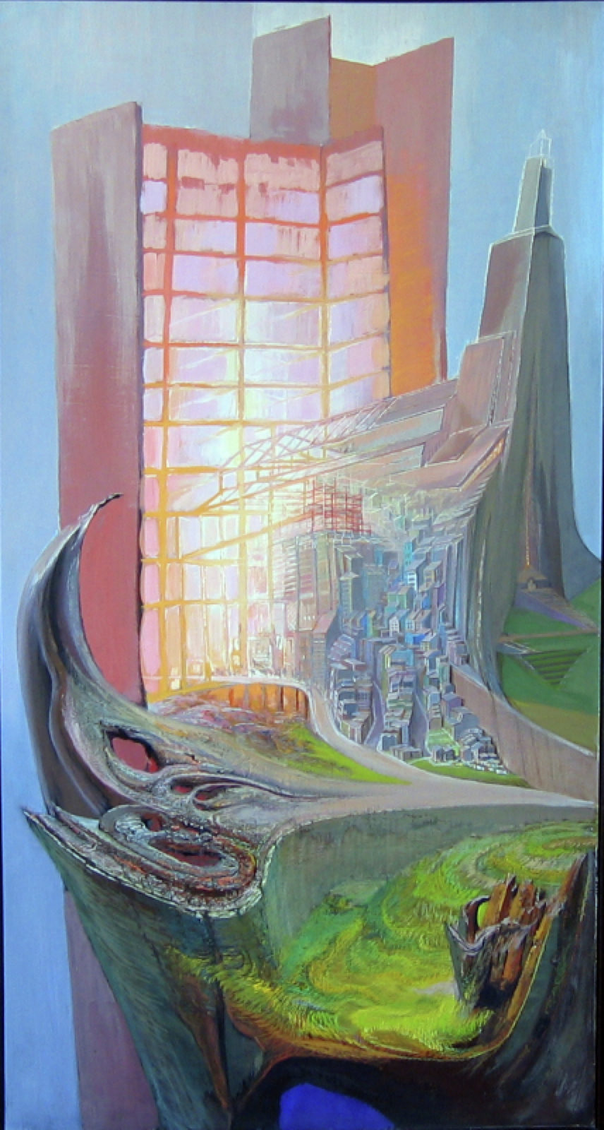 Beam, 1965, mixed media on panel. A painting by Abe Weiner.